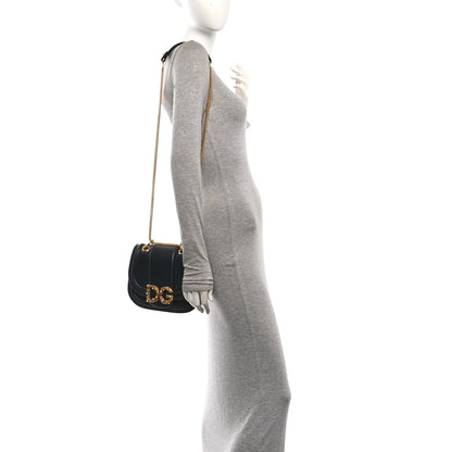 Dolce & Gabbana Smooth Calfskin Small DG Amore Shoulder Bag Black 2 of 9