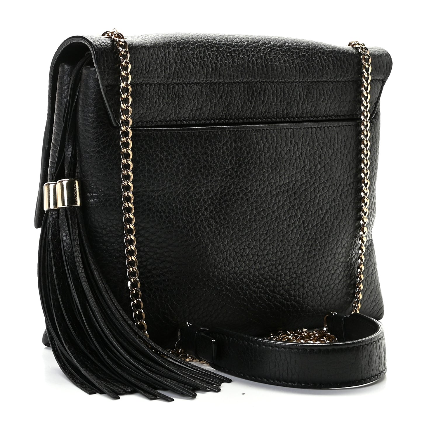 Grained Calfskin Mini Sugar Flap Shoulder Bag Black