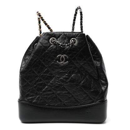 Chanel Aged Calfskin Quilted Small Gabrielle Backpack Black 1 of 9