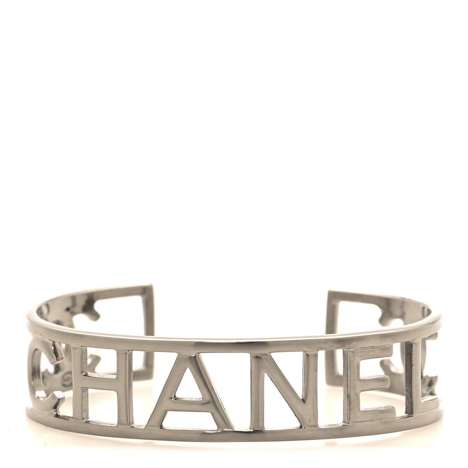 Chanel Ruthenium Logo Cuff Bracelet 1 of 5