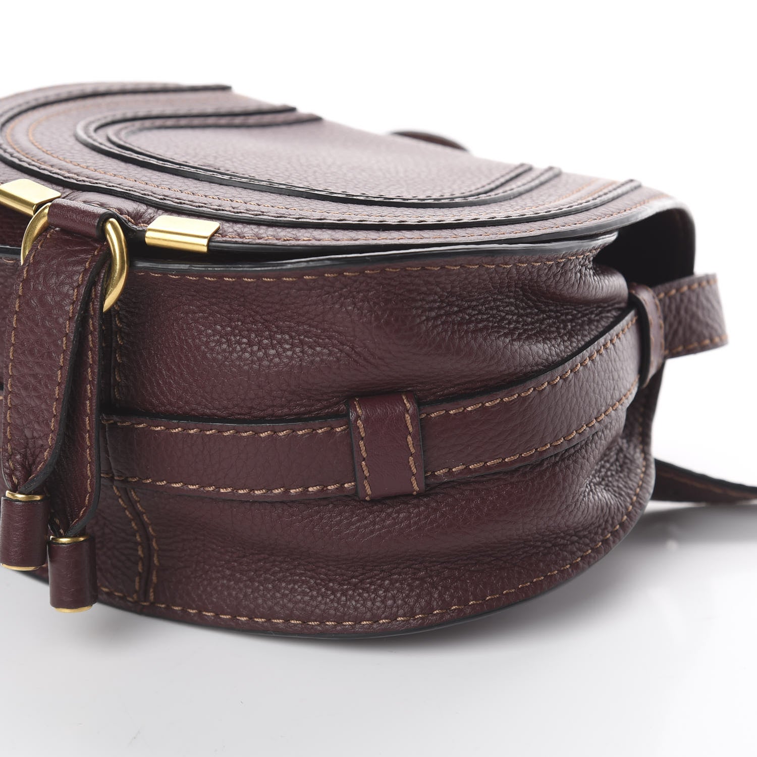 Chloe Calfskin Mini Marcie Round Crossbody Bag Dark Velvet 6 of 8