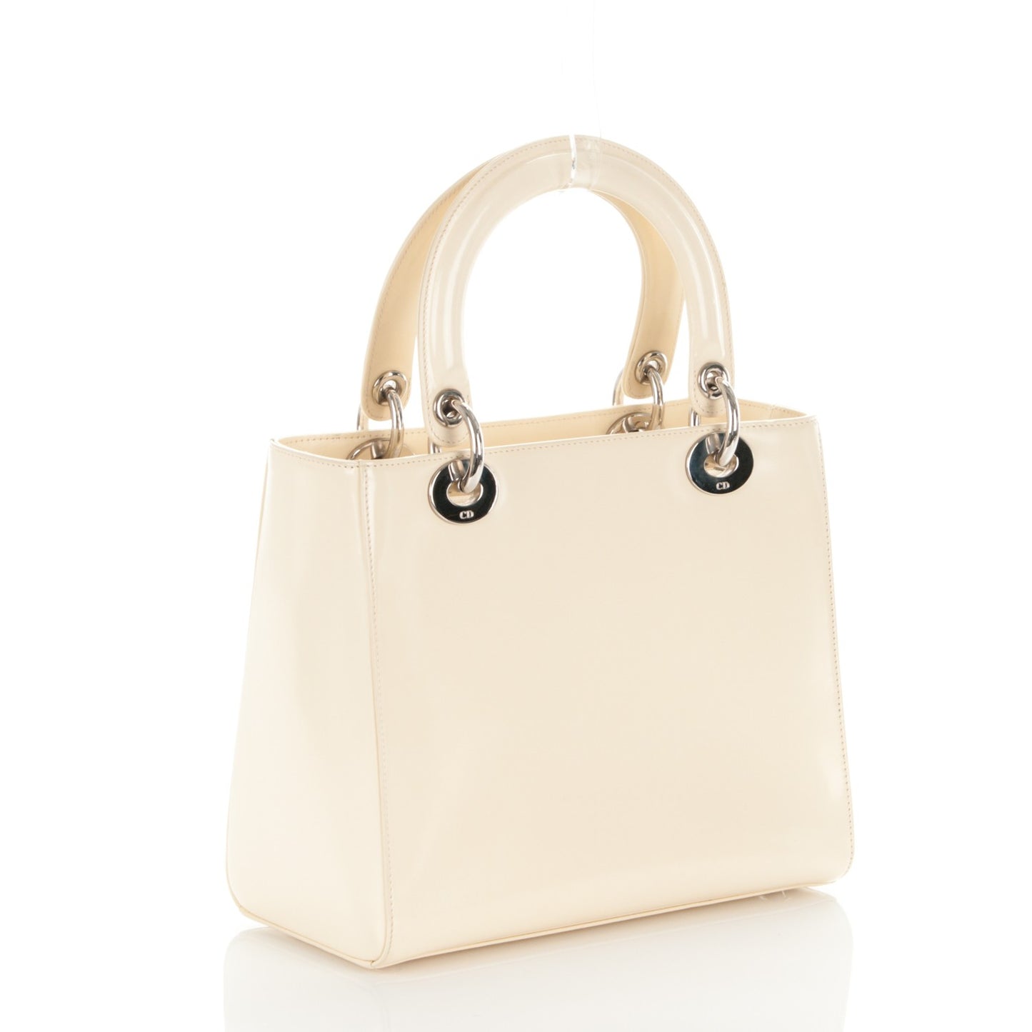 Patent Medium Lady Dior Beige