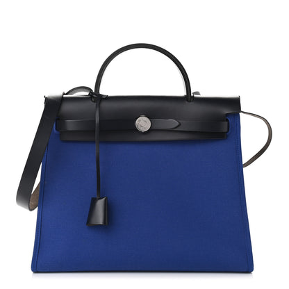 Hermes Toile Vache Hunter Herbag Zip 31 PM Bleu Electrique Bleu Indigo 3 of 9