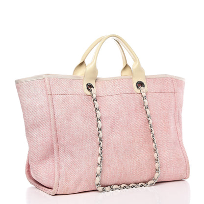 Chanel Canvas Large Deauville Tote Pink 4 of 14