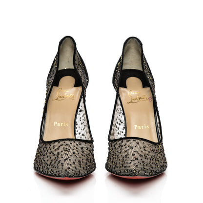 Christian Louboutin Tulle Glitter Follies Lace 100 Pumps 42 Black 2 of 8