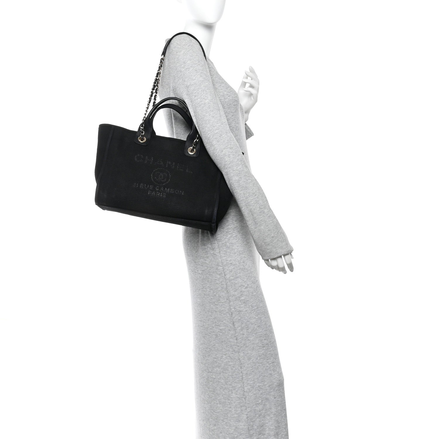 Chanel Mixed Fibers Small Deauville Tote Black 2 of 11