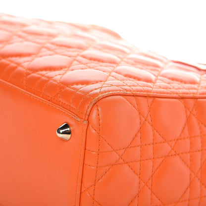 Christian Dior Lambskin Cannage Large Lady Dior Orange 12 of 13