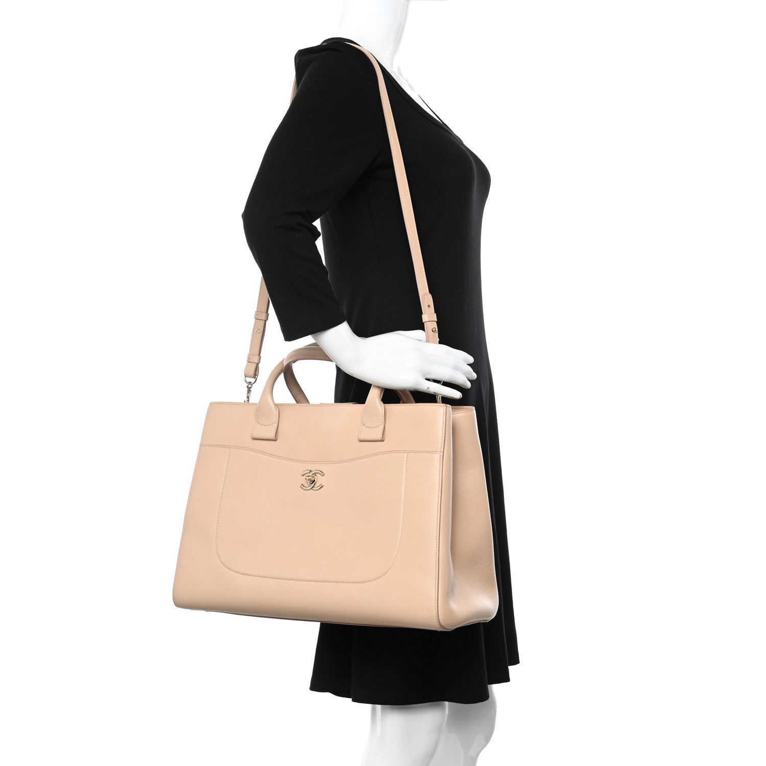 Chanel Grained Calfskin Medium Neo Executive Shopper Tote Beige 2 of 15