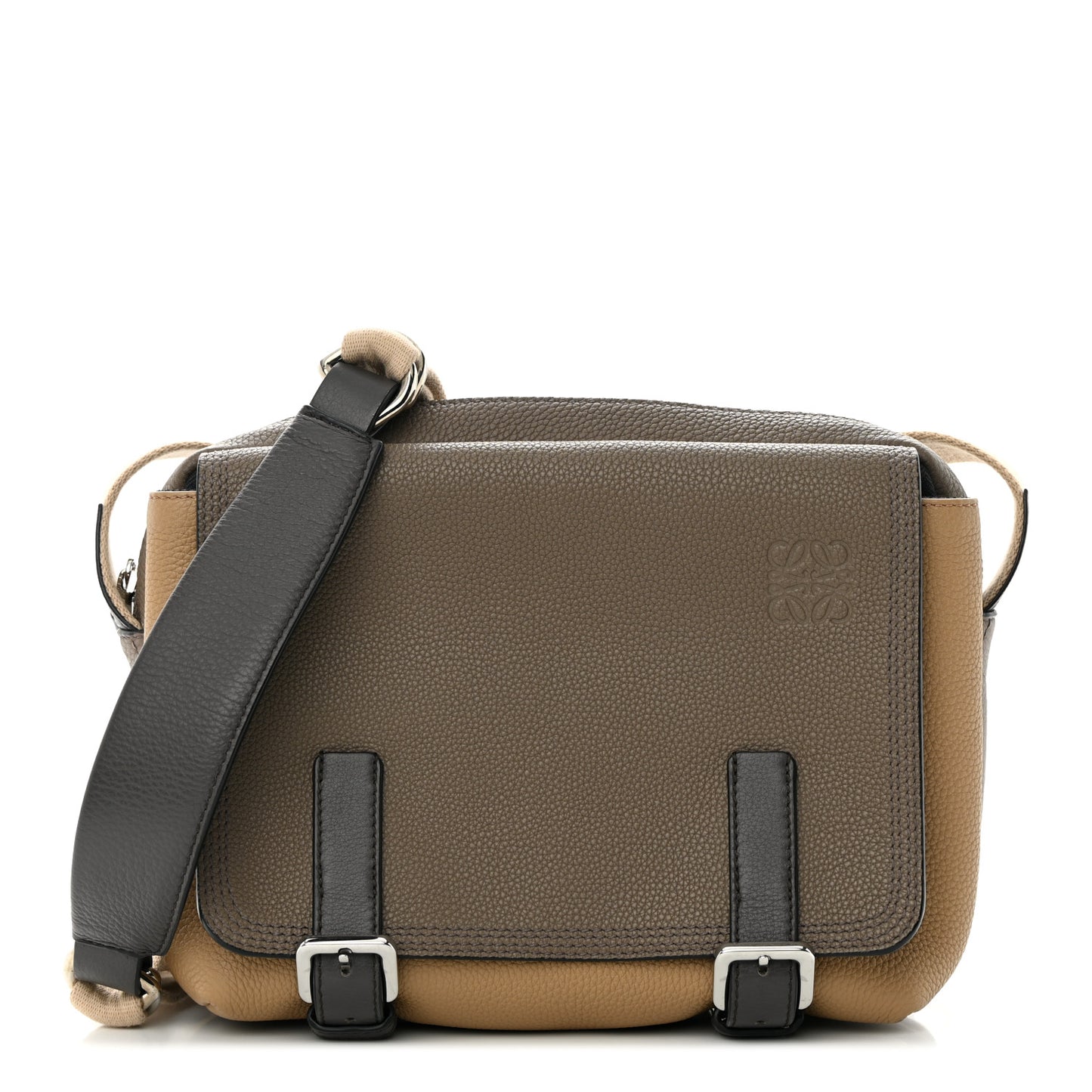 Soft Grained Calfskin XS Military Messenger Bag Dark Taupe Desert