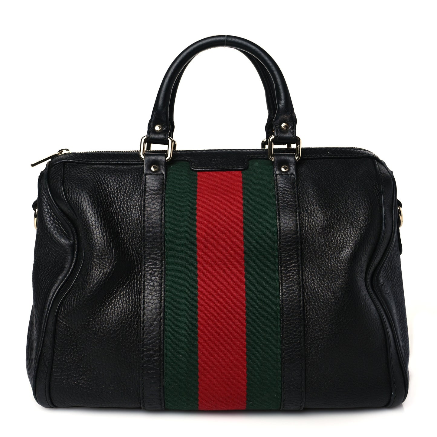 Calfskin Vintage Web Medium Boston Black