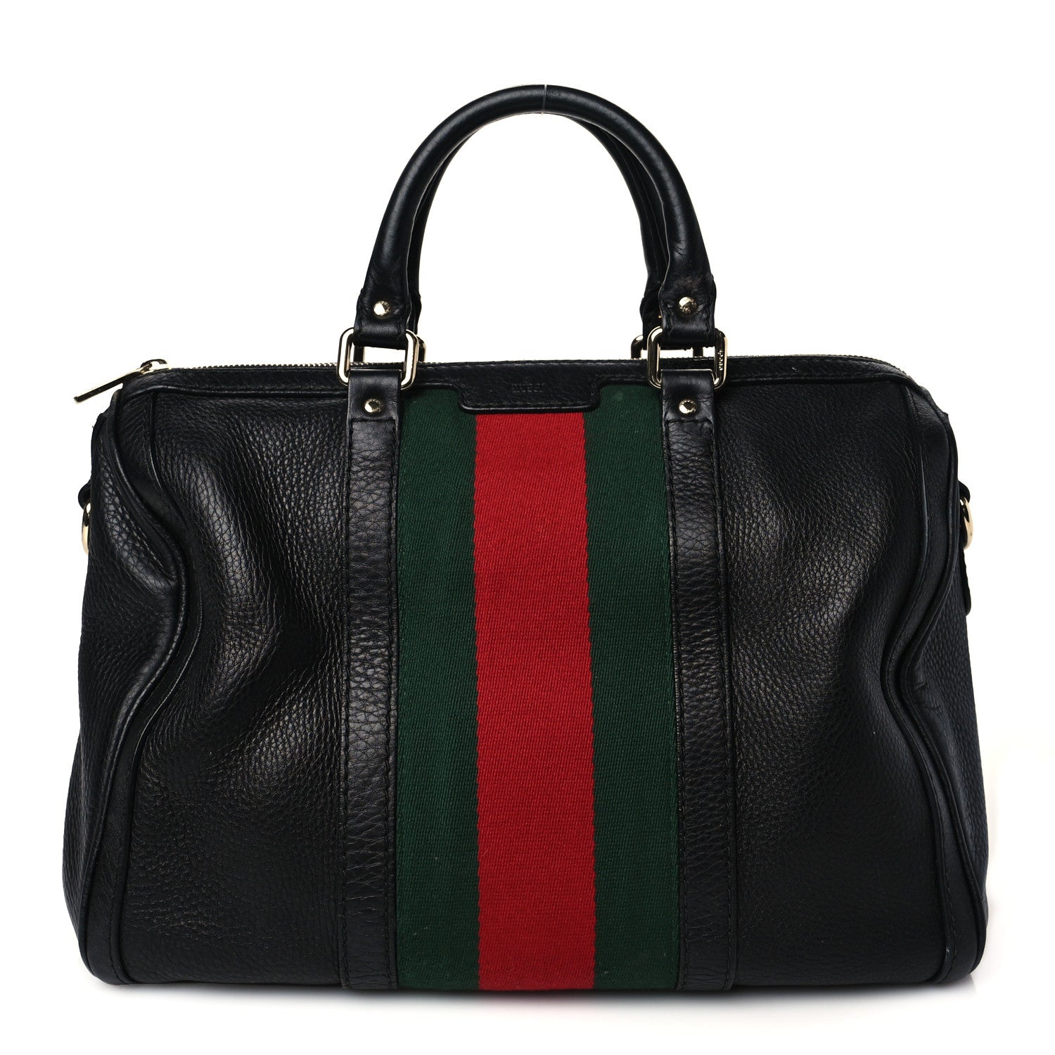 Gucci Calfskin Vintage Web Medium Boston Black 1 of 18
