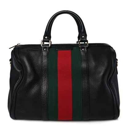Gucci Calfskin Vintage Web Medium Boston Black 1 of 18