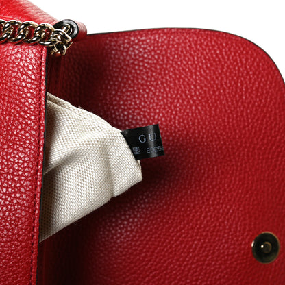 Gucci Pebbled Calfskin Medium Soho Flap Crossbody Vibrant Red 7 of 10