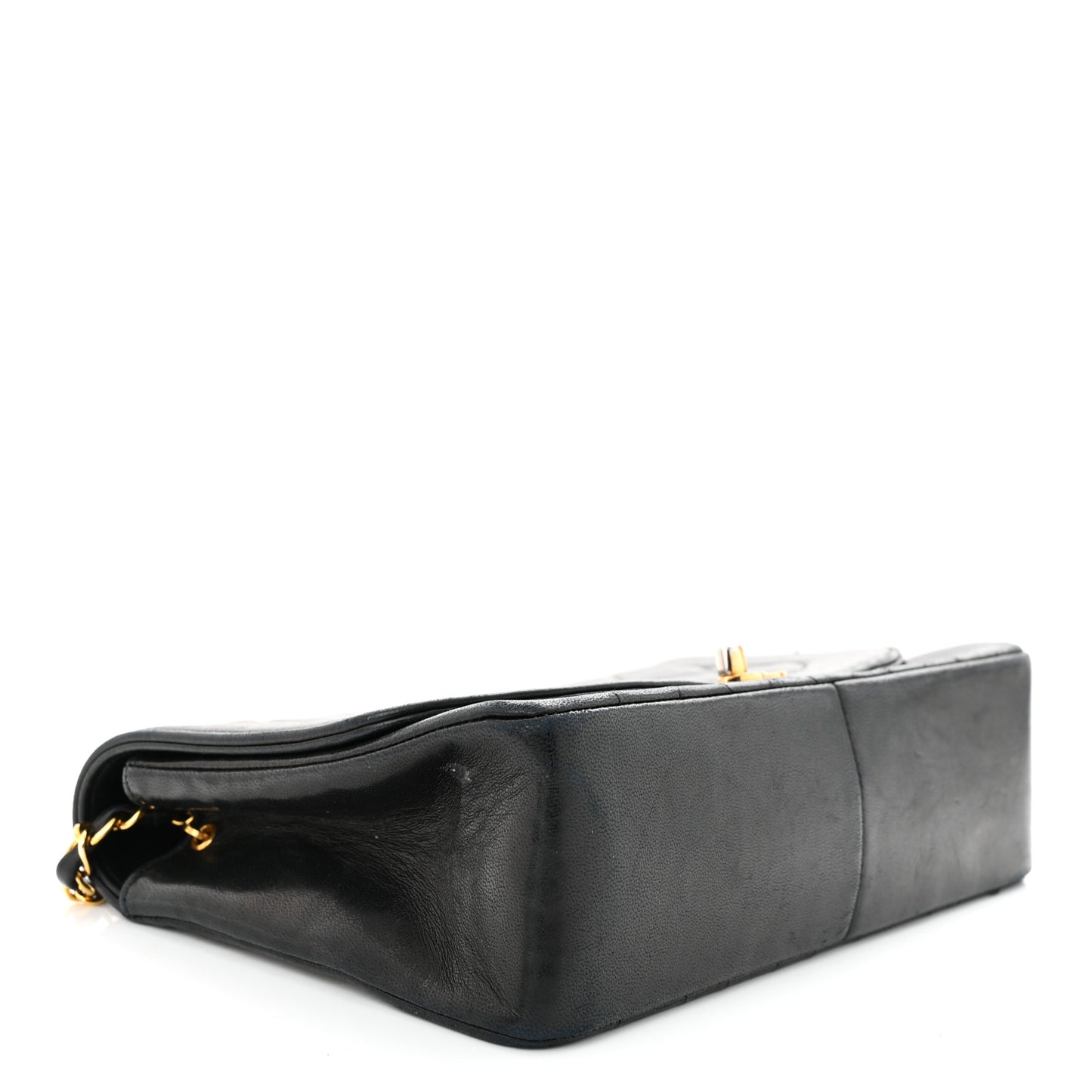 Lambskin Quilted Medium Single Flap Black
