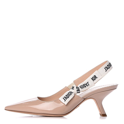 Christian Dior Patent Ribbon J'Adior Slingback 65mm Pumps 36.5 Nude 1 of 9