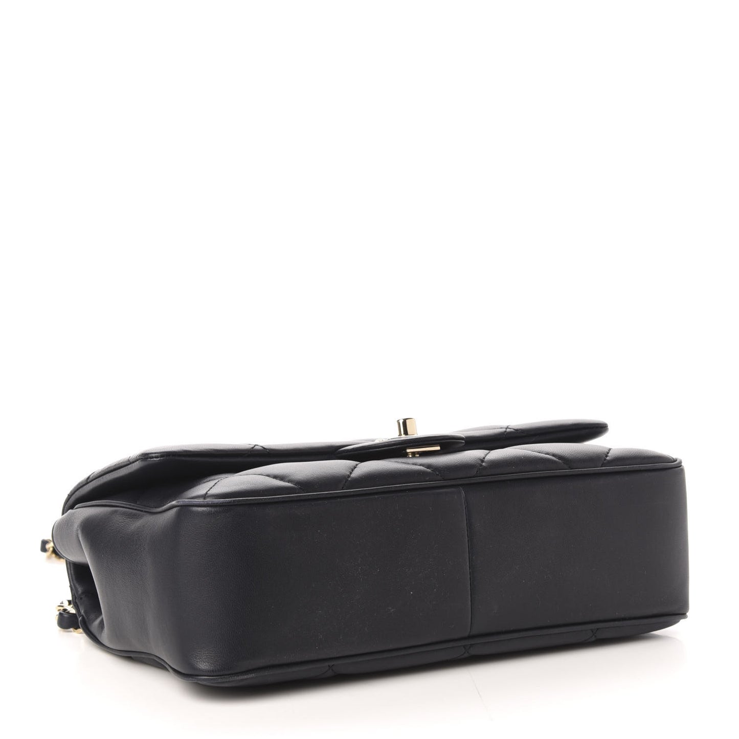 Lambskin Quilted Easy Carry Flap Navy