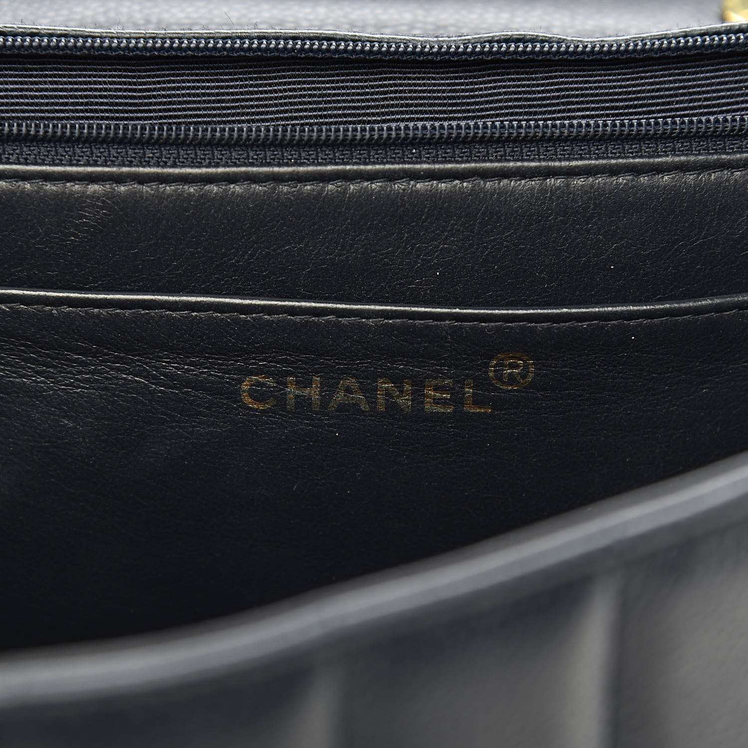 Chanel Caviar Vertical Quilted Jumbo Single Flap Black 6 of 23