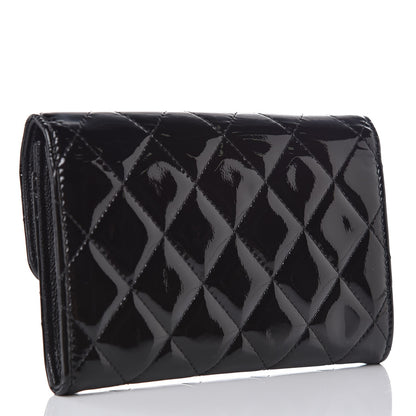 Chanel Patent Calfskin Quilted Small Flap Wallet Black 3 of 9