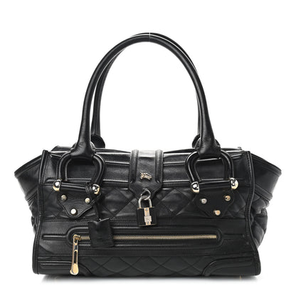 Burberry Calfskin Quilted Manor Tote Black 1 of 11