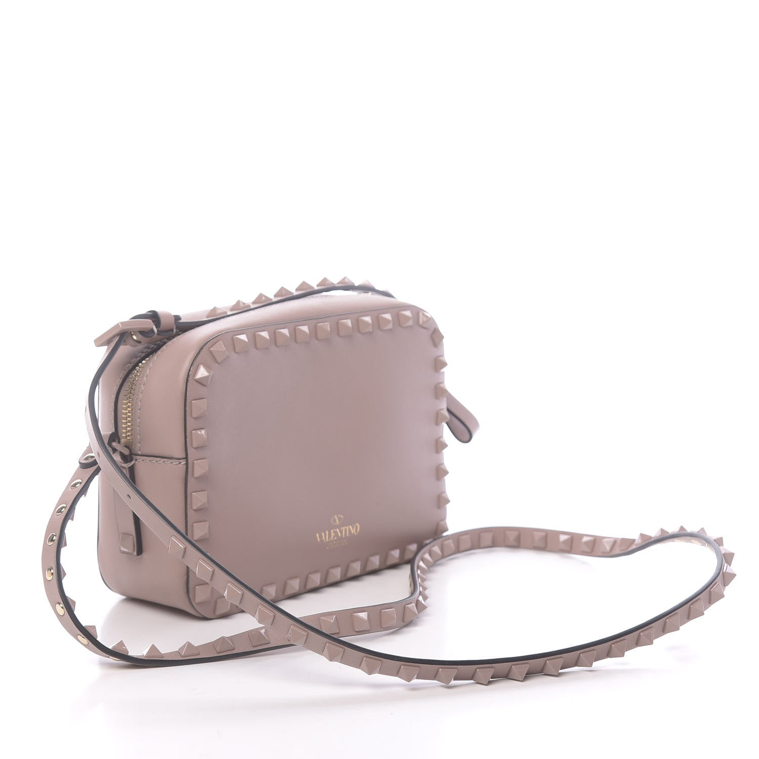 Valentino Garavani Calfskin Monochrome Rockstud Camera Crossbody Bag Poudre 3 of 11