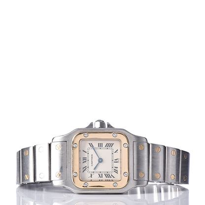 Cartier Stainless Steel 18K Yellow Gold 24mm Santos De Cartier Galbee Quartz Watch 3 of 6
