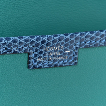 Hermes Swift Lizard Jige Elan Touch 29 Clutch Bleu Paon Mykonos 6 of 7