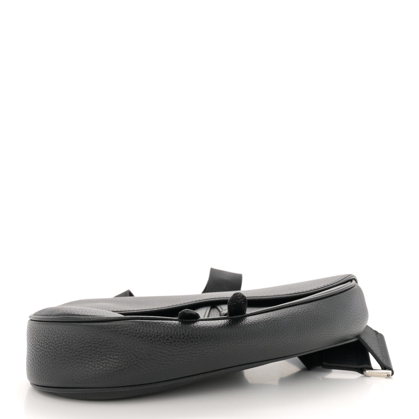 Grained Calfskin Mens Saddle Bag Black
