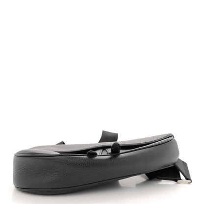 Christian Dior Grained Calfskin Mens Saddle Bag Black 4 of 14
