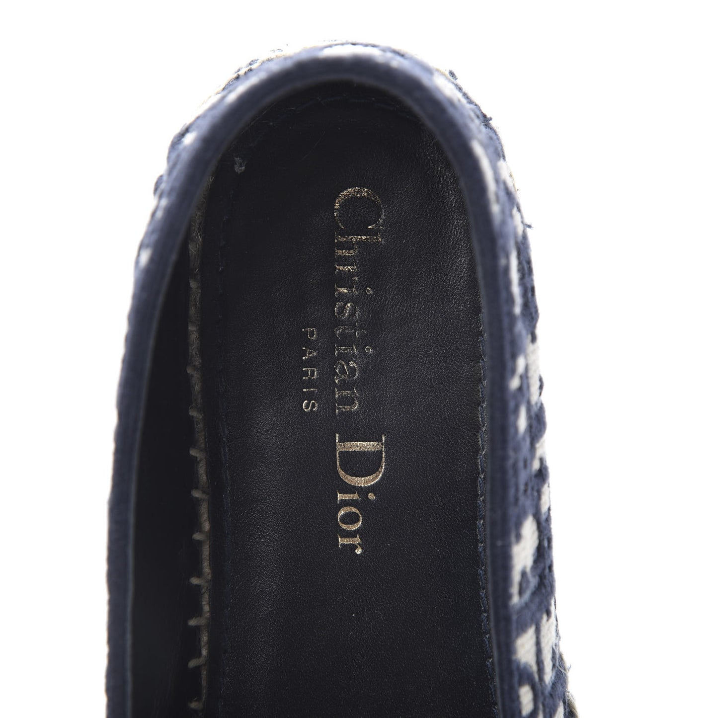 Oblique Embroidered Granville 15mm Espadrilles 38.5 Deep Blue