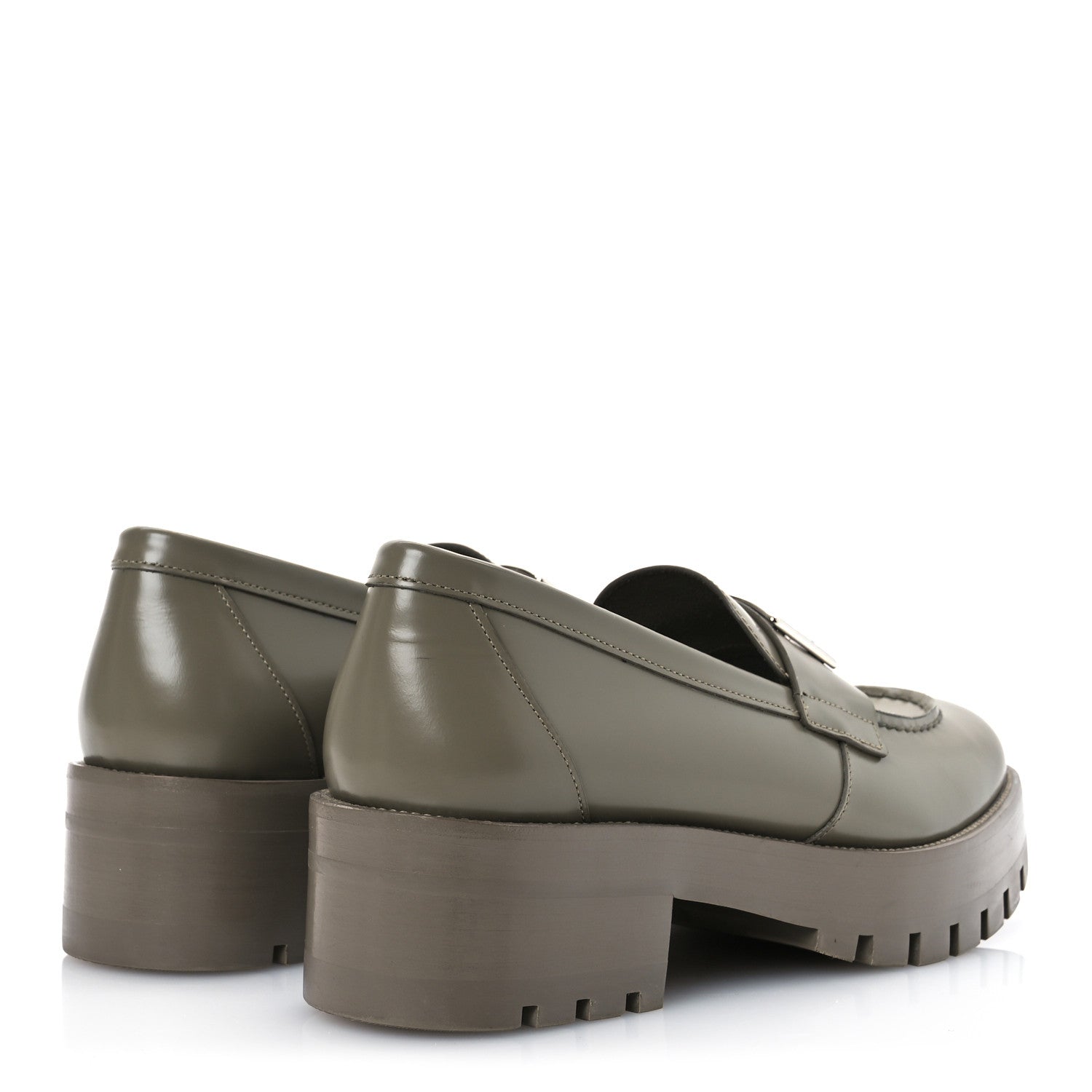 Chanel Calfskin Metal CC Loafers 40 Khaki 5 of 15