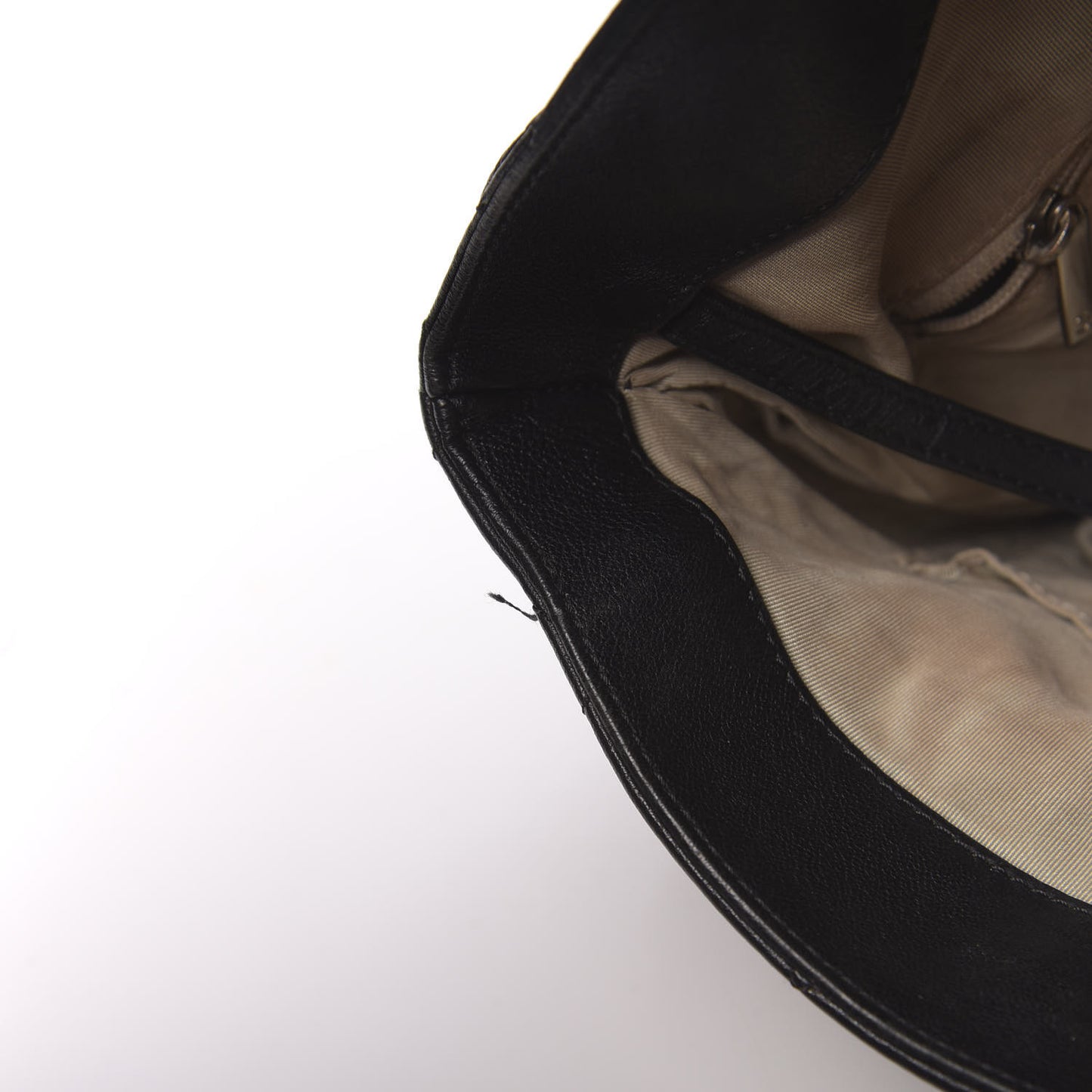 Washed Lambskin Chain Around Hobo Black