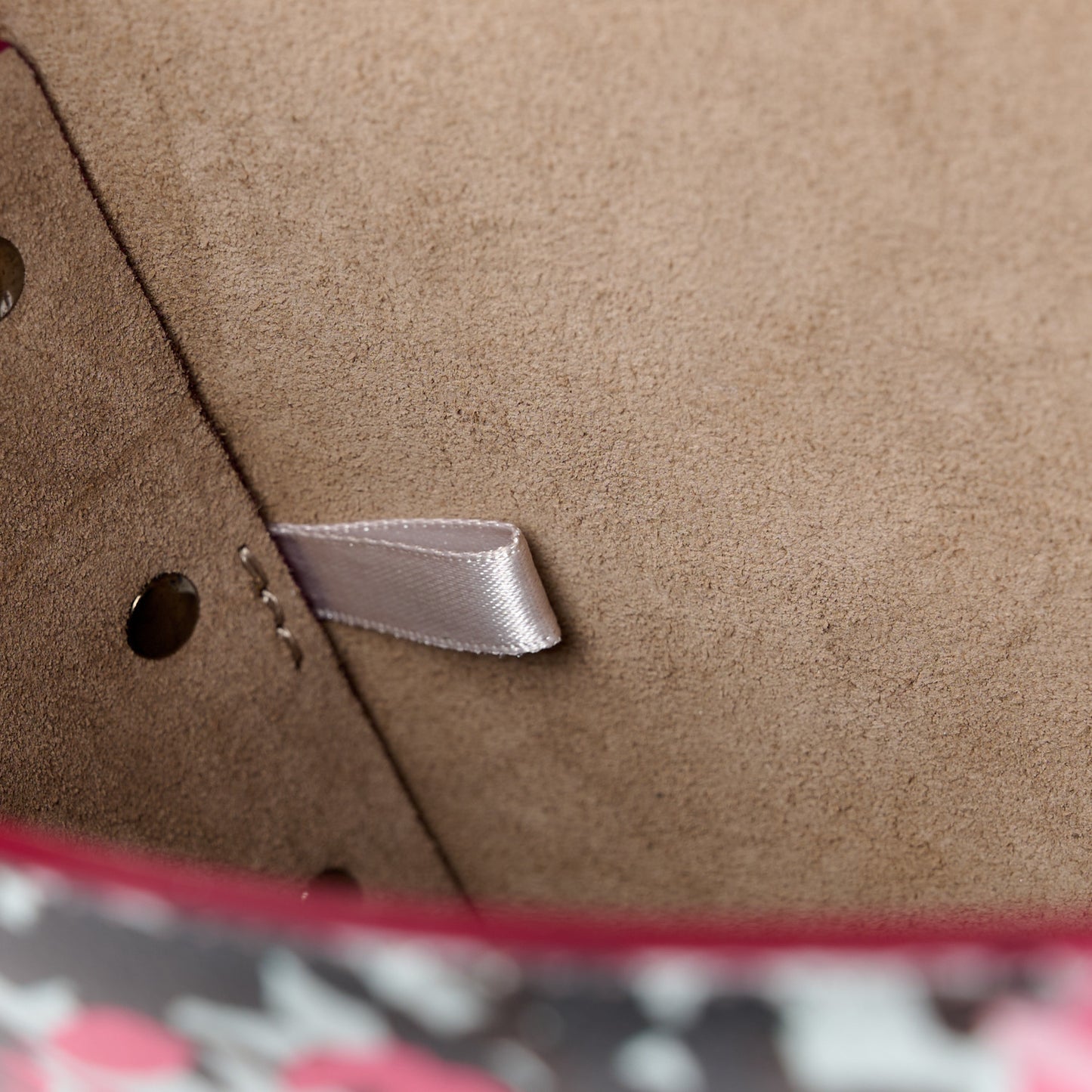 Cracked Metallic Calfskin Camoflower Lockett Petite Shoulder Bag Dahlia Brown