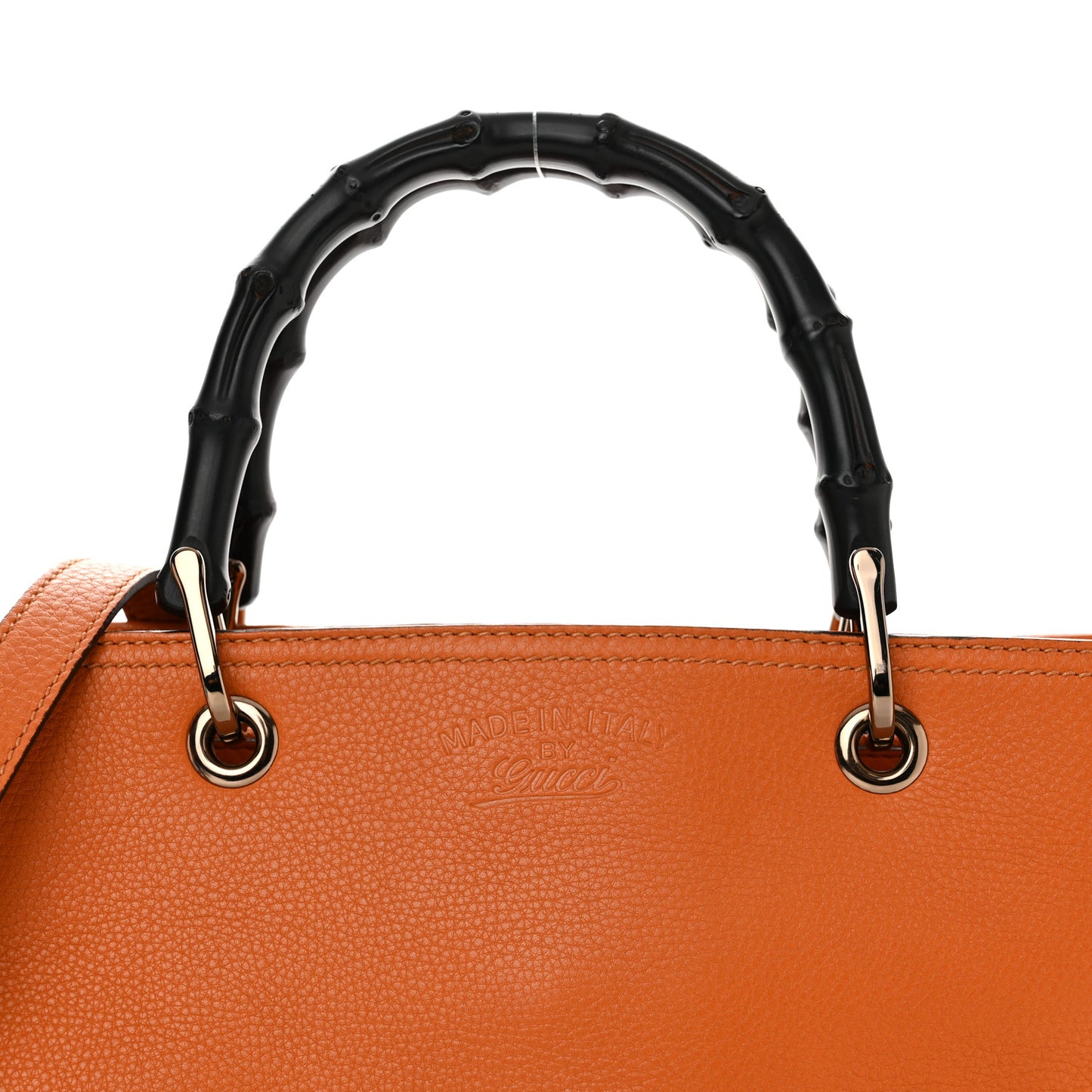 Cellarius Calfskin Medium Bamboo Shopper Tote Orange