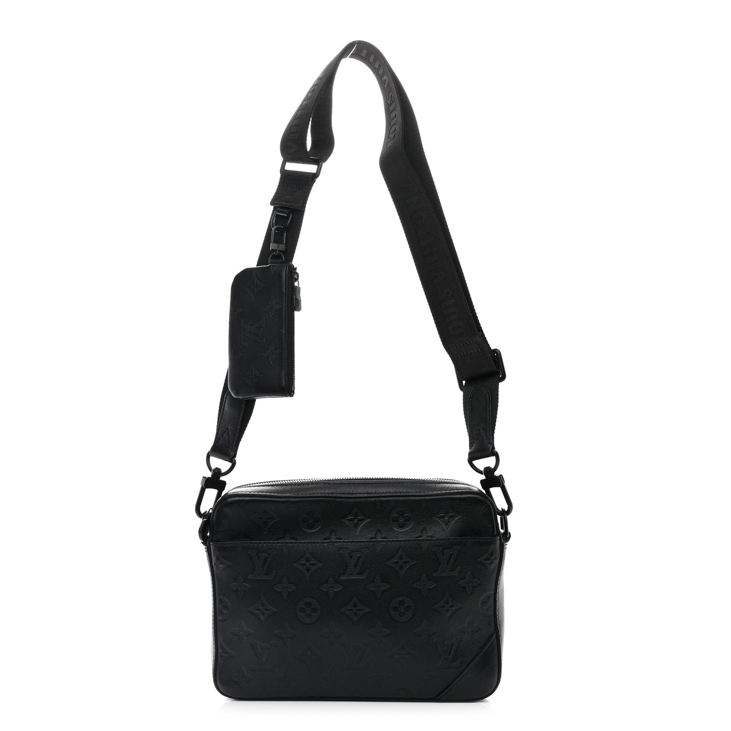 Calfskin Monogram Shadow Duo Messenger Black