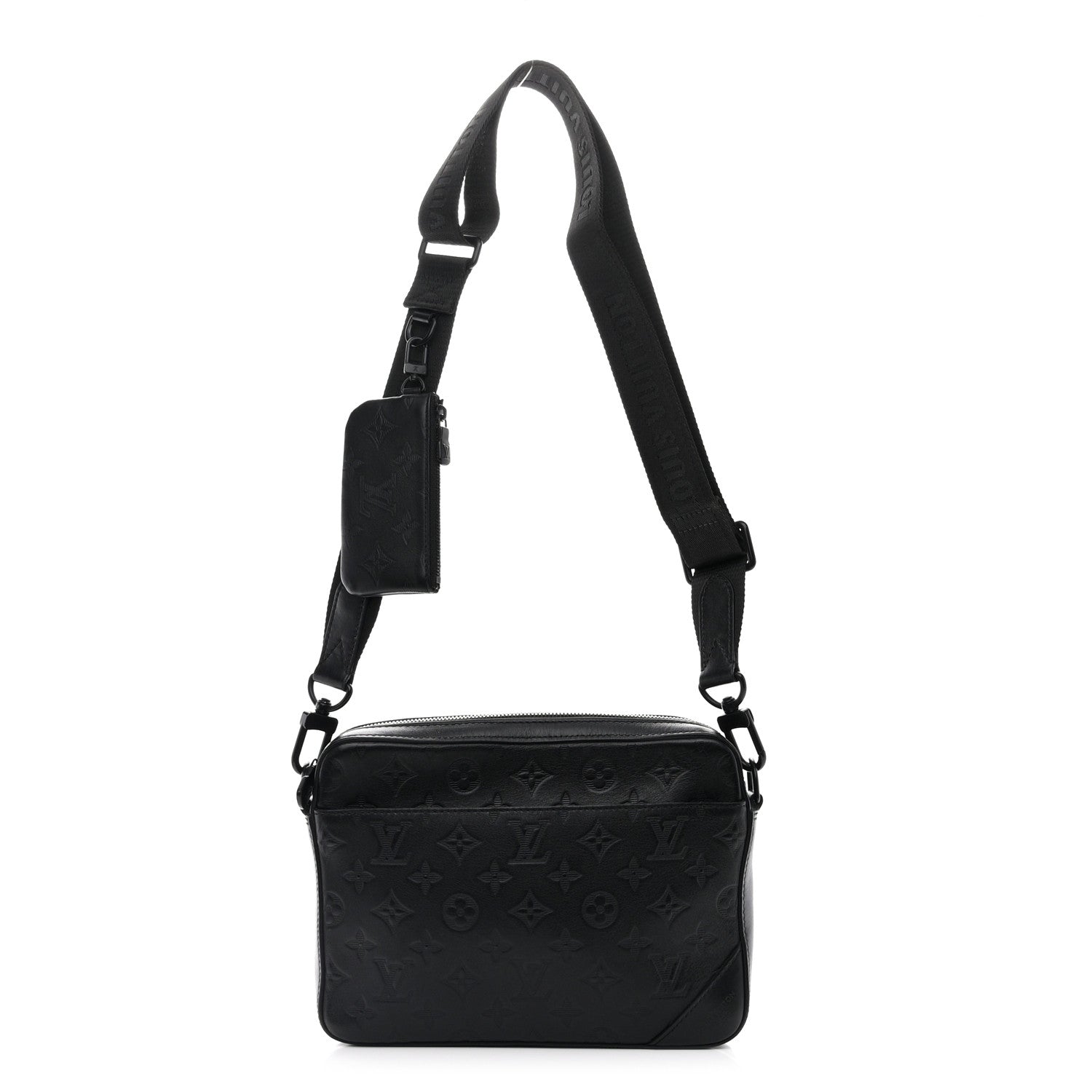 Louis Vuitton Calfskin Monogram Shadow Duo Messenger Black 1 of 11