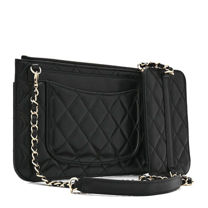 Chanel Lambskin Quilted Clutch With Chain Black 4 of 11