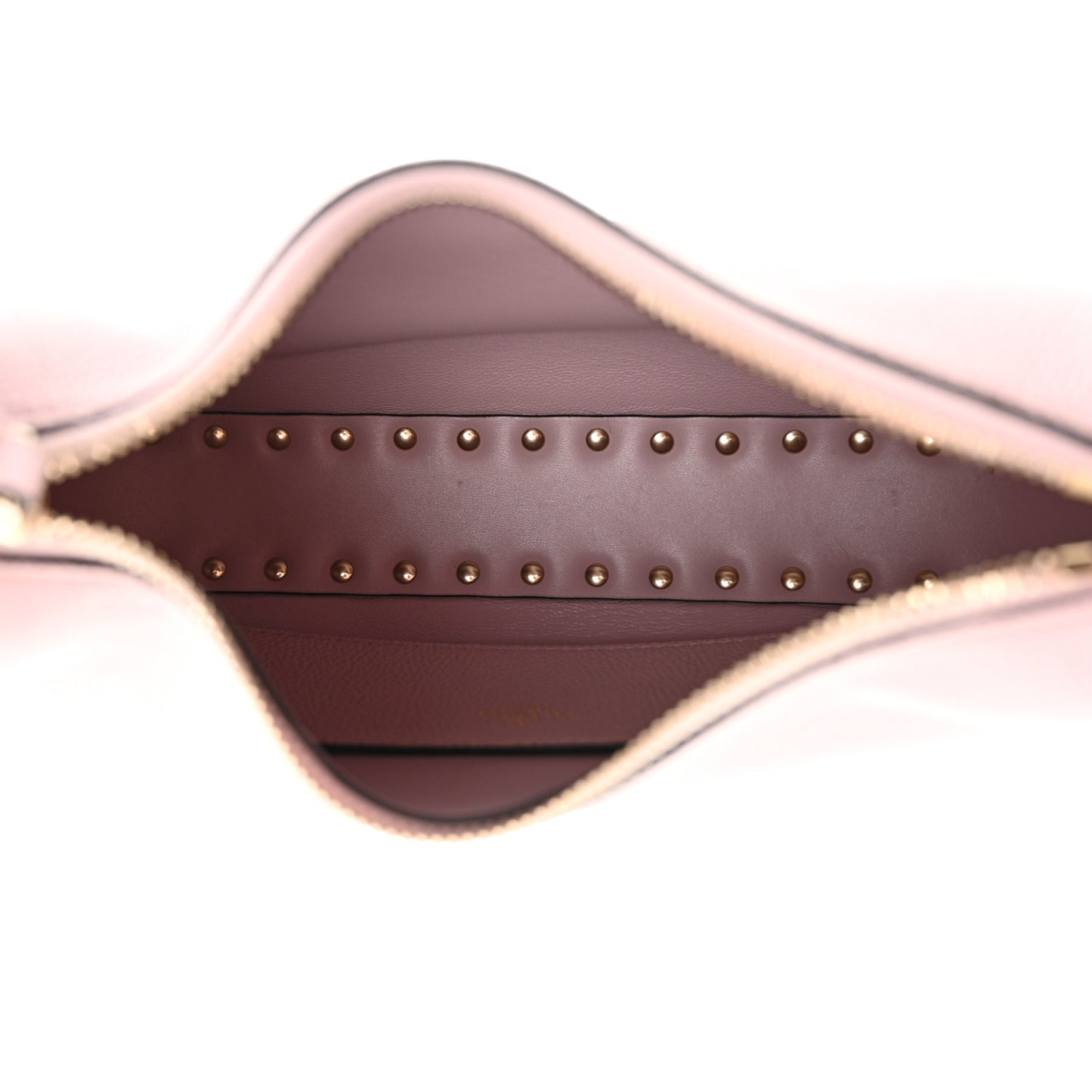 Grained Calfskin Rockstud Hobo Bag Water Lilac