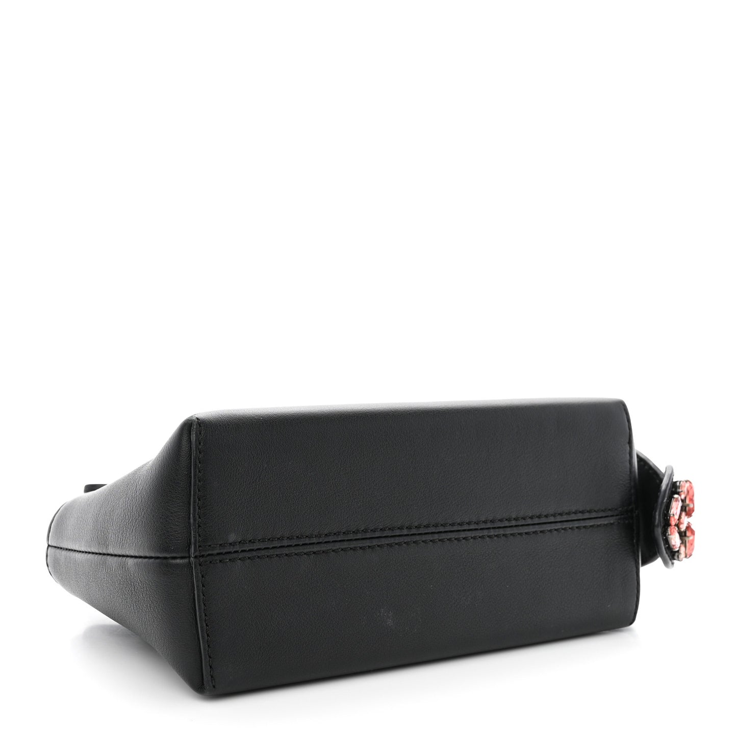 Vitello Dolce Crystal Heart Croc Tail Mini By The Way Boston Bag Black Rosso