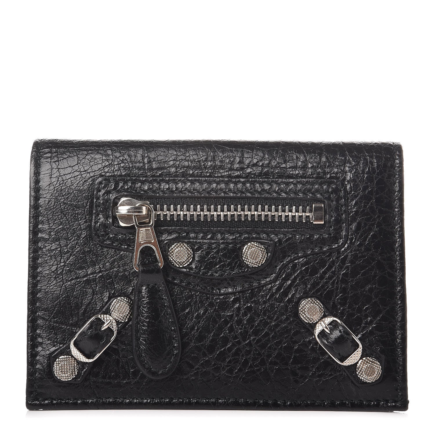 Balenciaga Agneau Giant 12 Silver Hardware Card Case Black 1 of 8