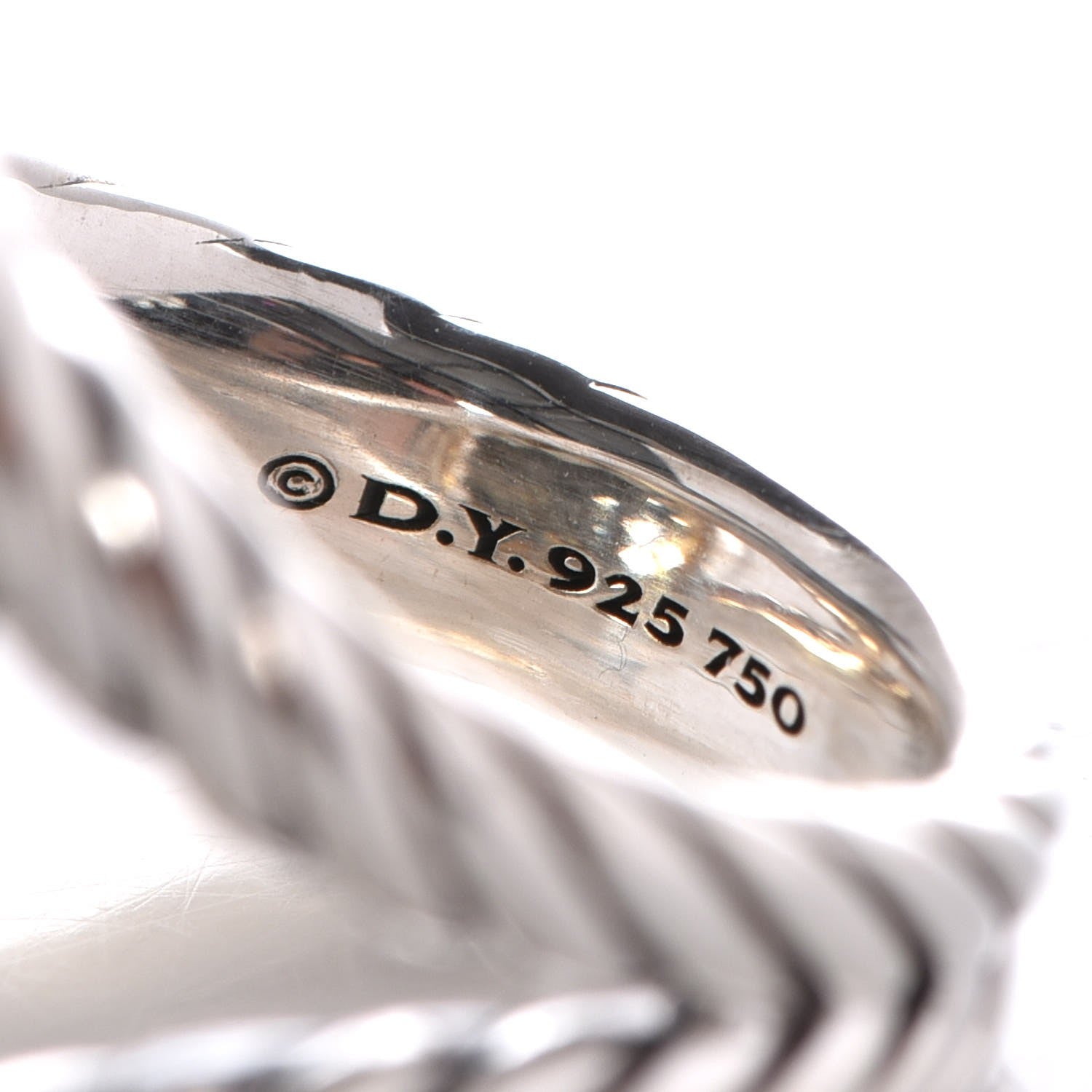 David Yurman Sterling Silver 18K Yellow Gold Diamond Champagne Citrine 17mm Albion Ring 54 7 5 of 5