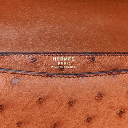 Hermes Ostrich Medor Shoulder Bag Gold 8 of 9