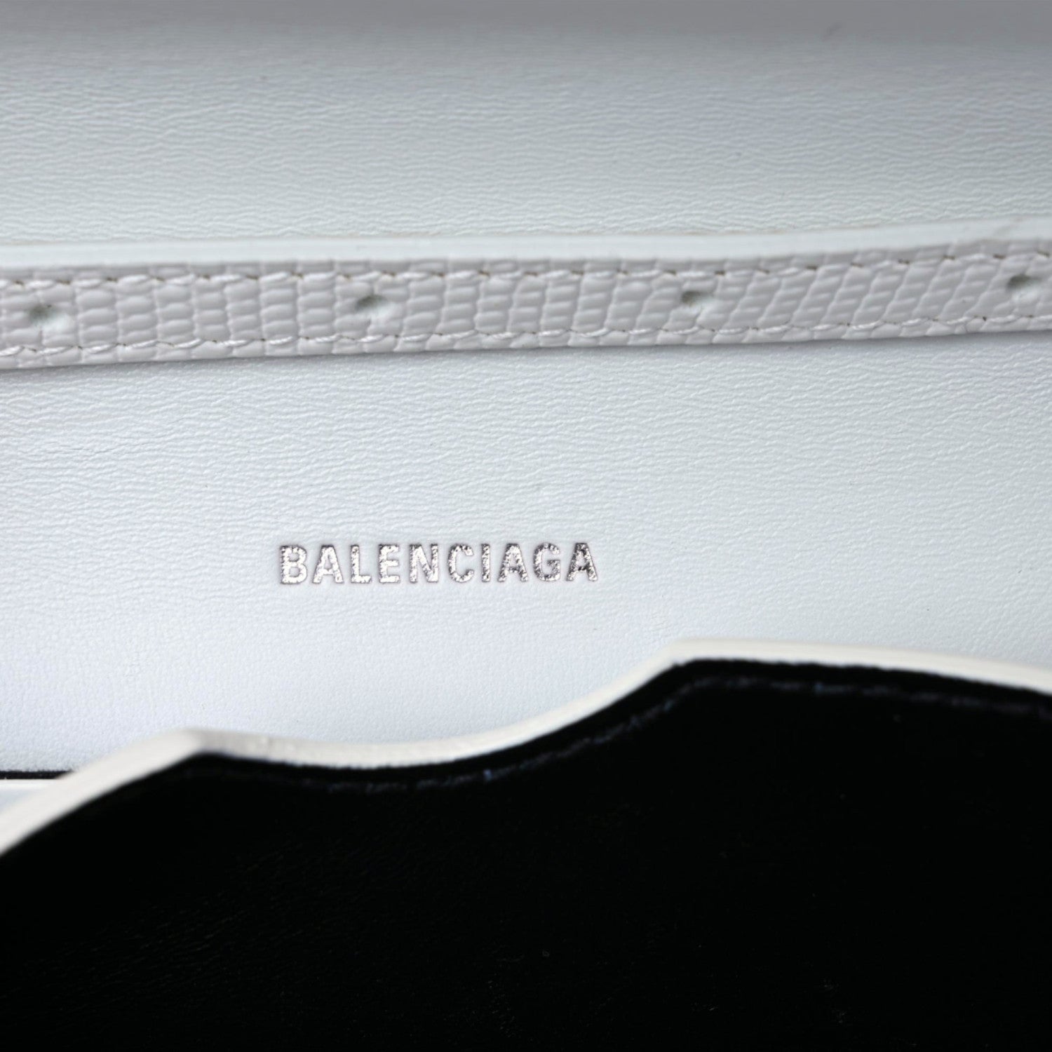 Balenciaga Patent Calfskin Lizard Embossed Tonal B Small B Crossbody Bag White 7 of 11
