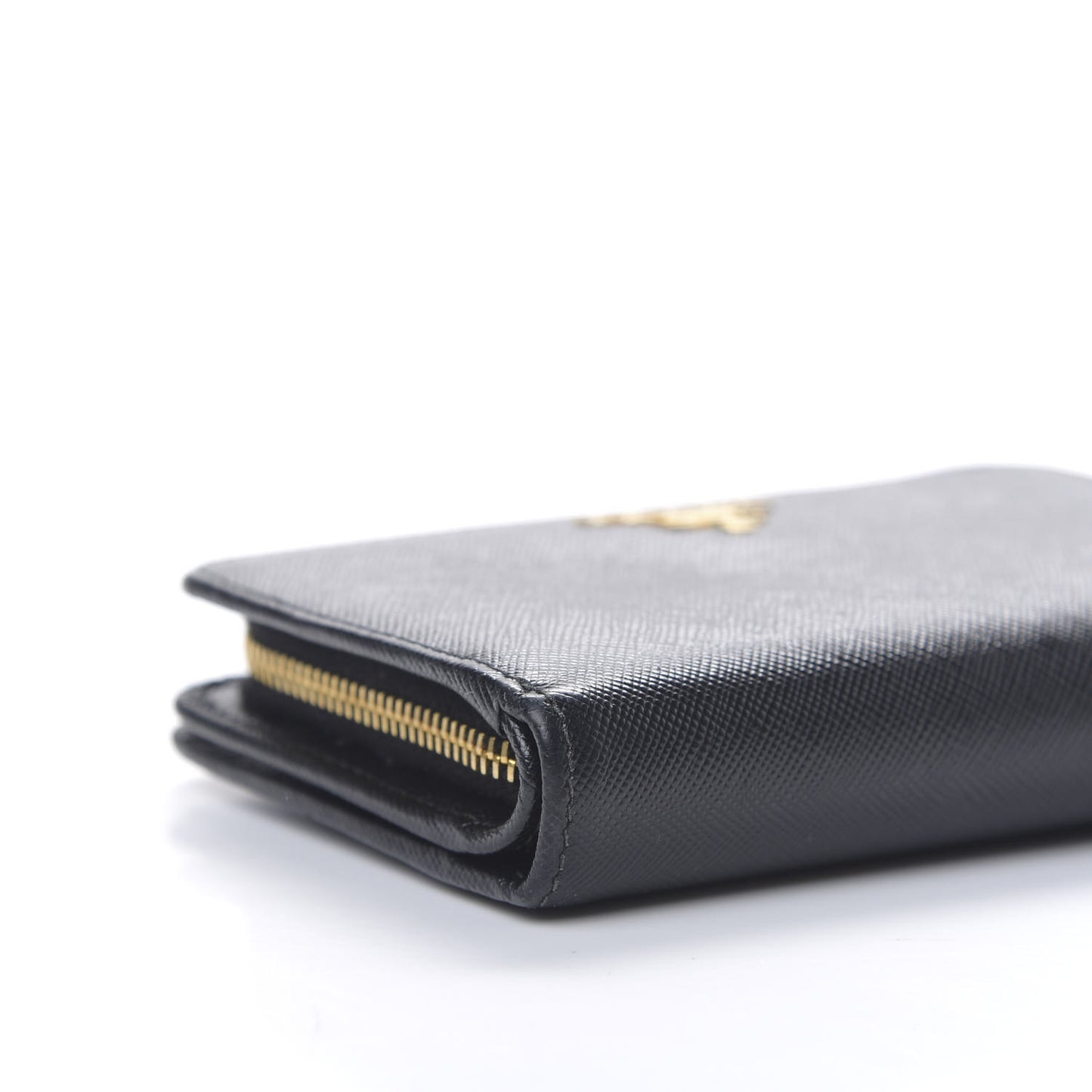 Saffiano Metal Compact Wallet Black