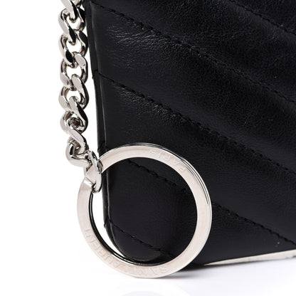 Saint Laurent Calfskin Matelasse Monogram Key Pouch Black 8 of 9