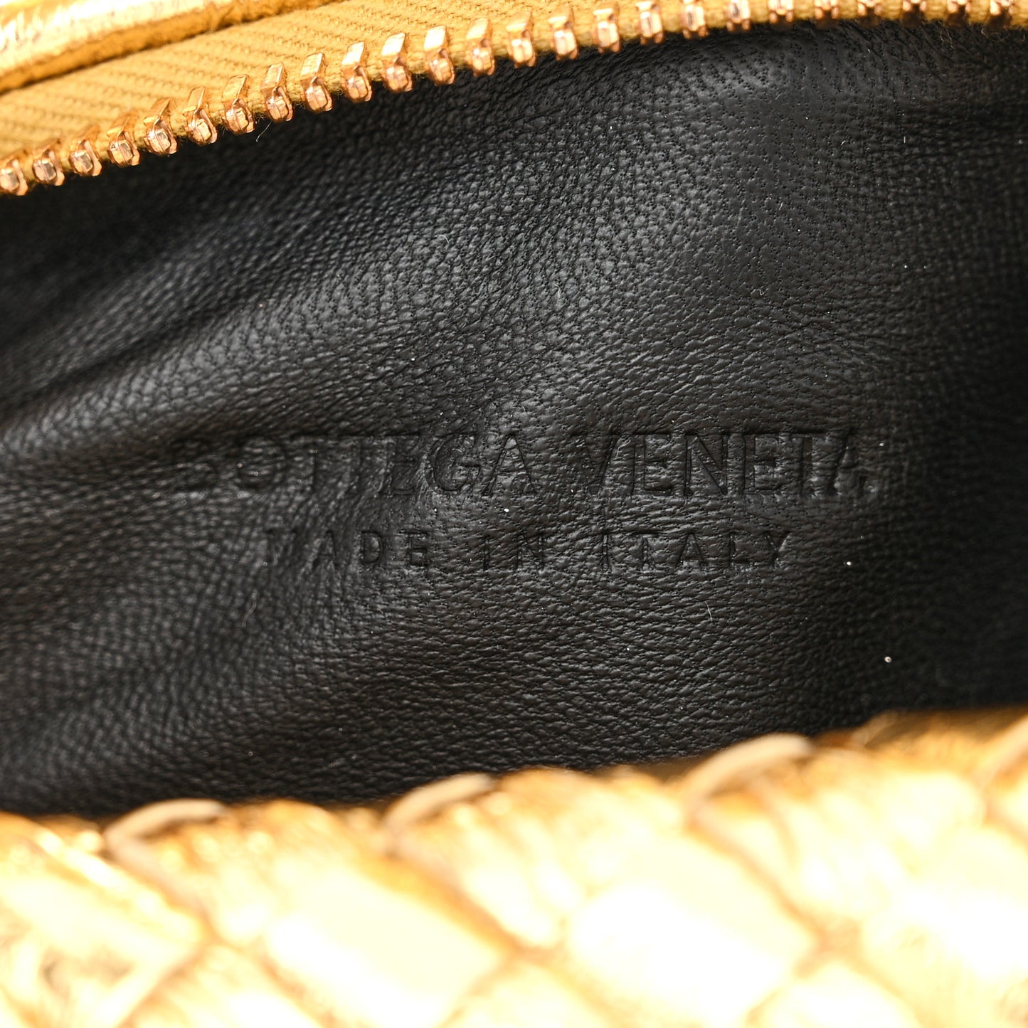 Metallic Nappa Intrecciato Mini Jodie Gold