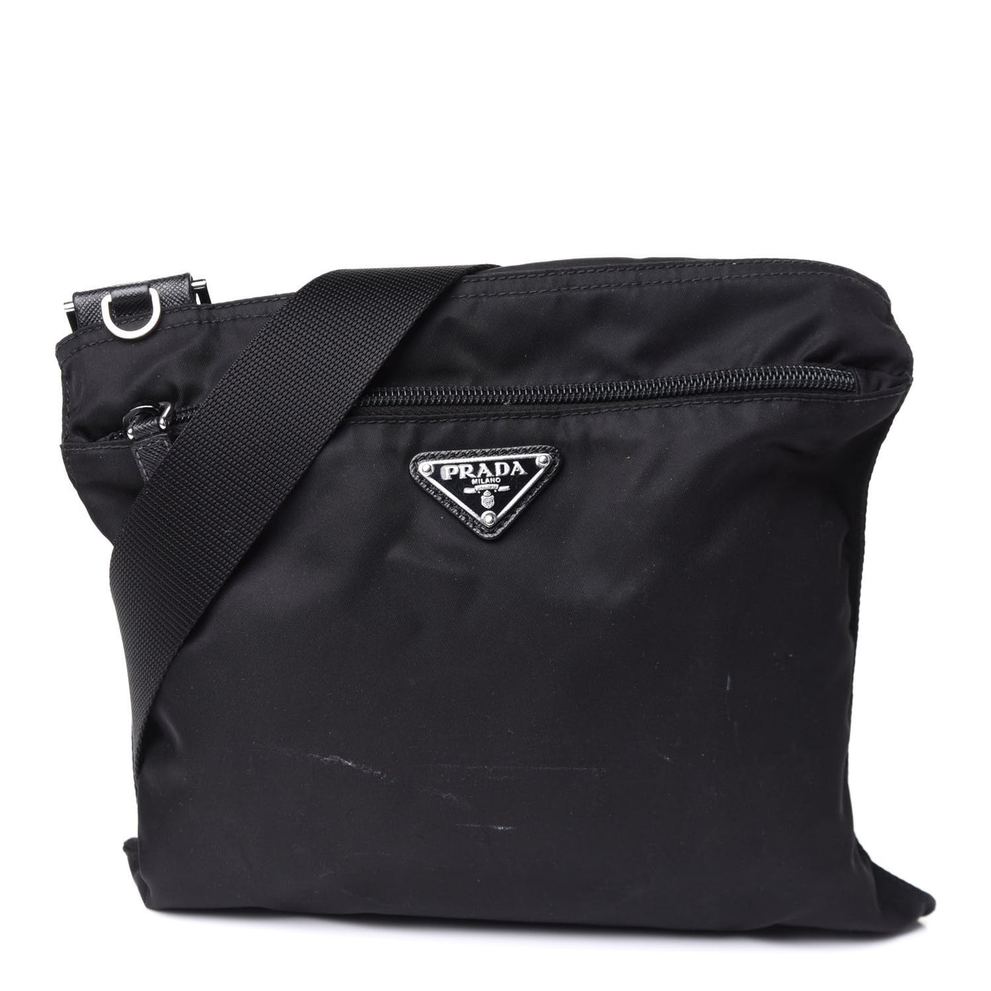 Nylon Vela Flat Messenger Bag Black