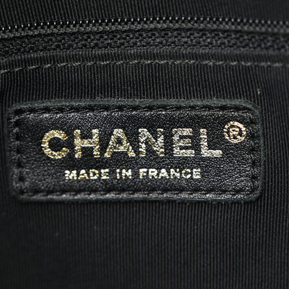 Chanel Lambskin Quilted Large Fluffy CC Shopping Tote Black 6 of 12