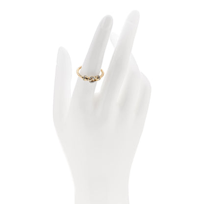 David Yurman 18K Yellow Gold Diamond Petite Buckle Cable Ring 54 7 2 of 4