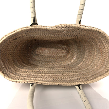 Chloe Raffia Small Grain Calfskin Medium Marcie Basket White 5 of 11