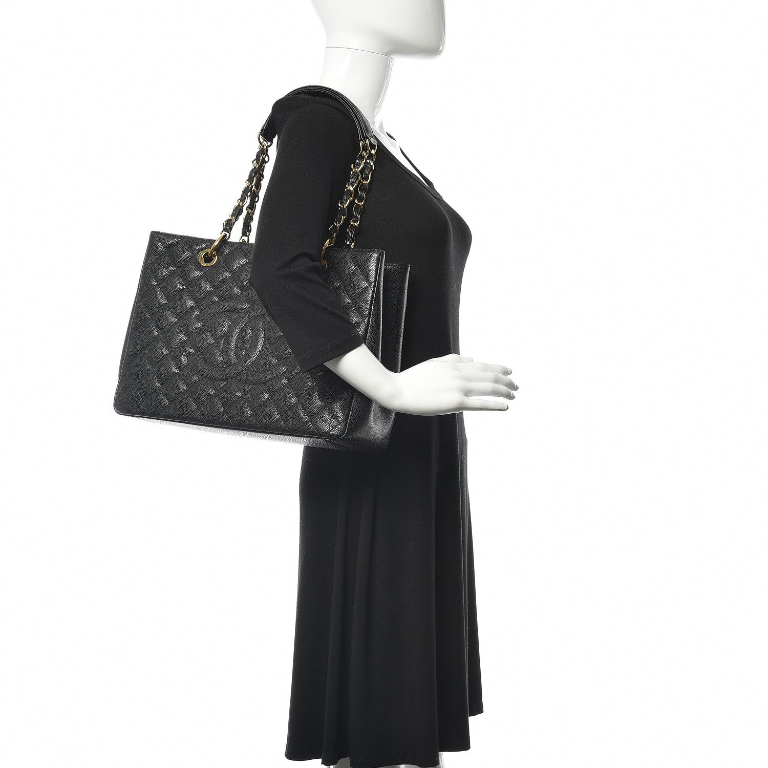 Chanel Caviar Quilted Grand Shopping Tote GST Black 2 of 10